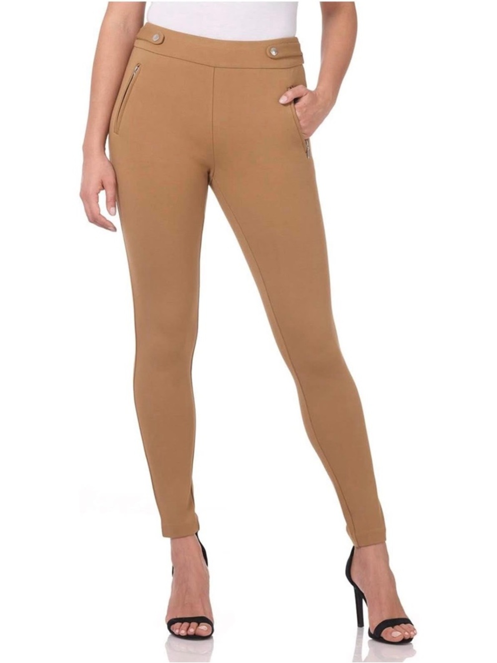 Rekucci Secret Figure Pull-On Stretchy Skinny Pant in camel size 6 nwt